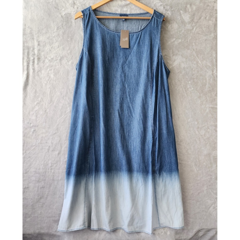 J. Jill Blue Dip-Dye Midi Dress